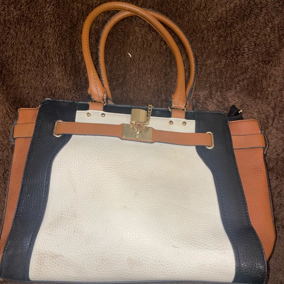 White and tan Aldo tote bag - Picture 2 of 4